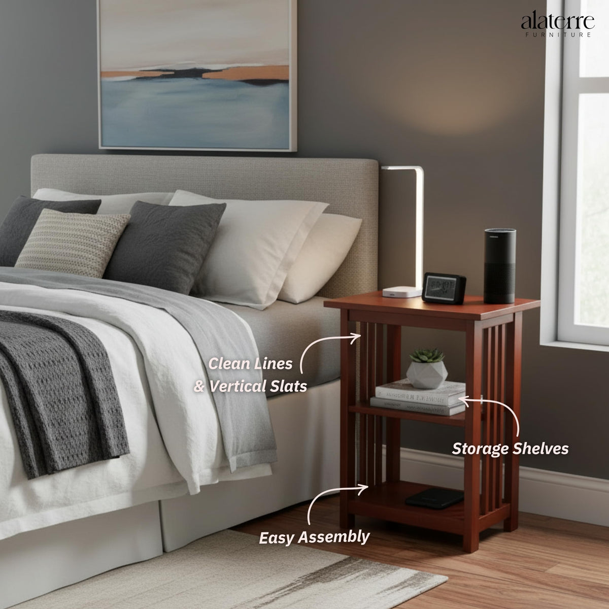 Cherry 3-Tier End Table M563003