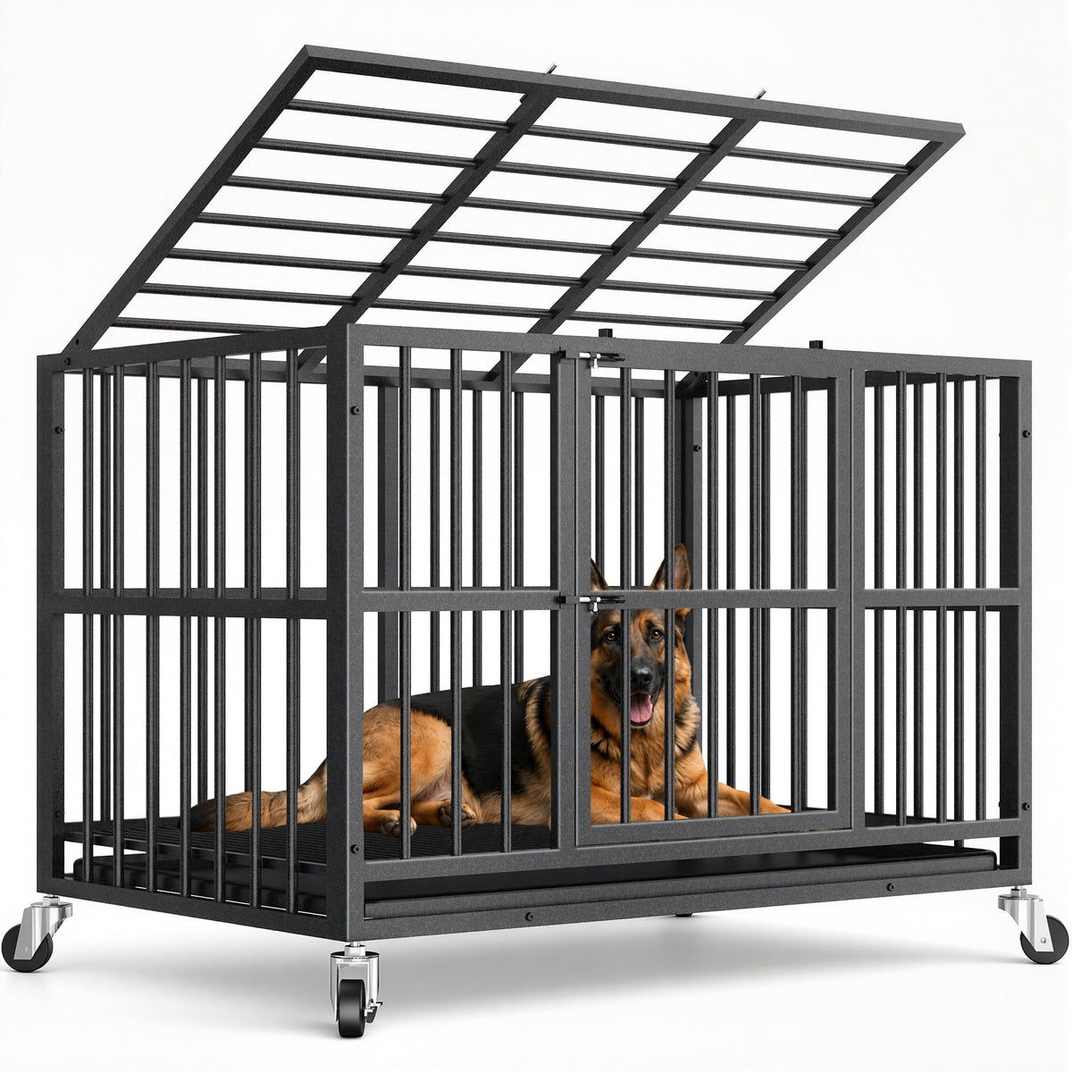 48 Inch Heavy Duty Black Dog Crate Z457069