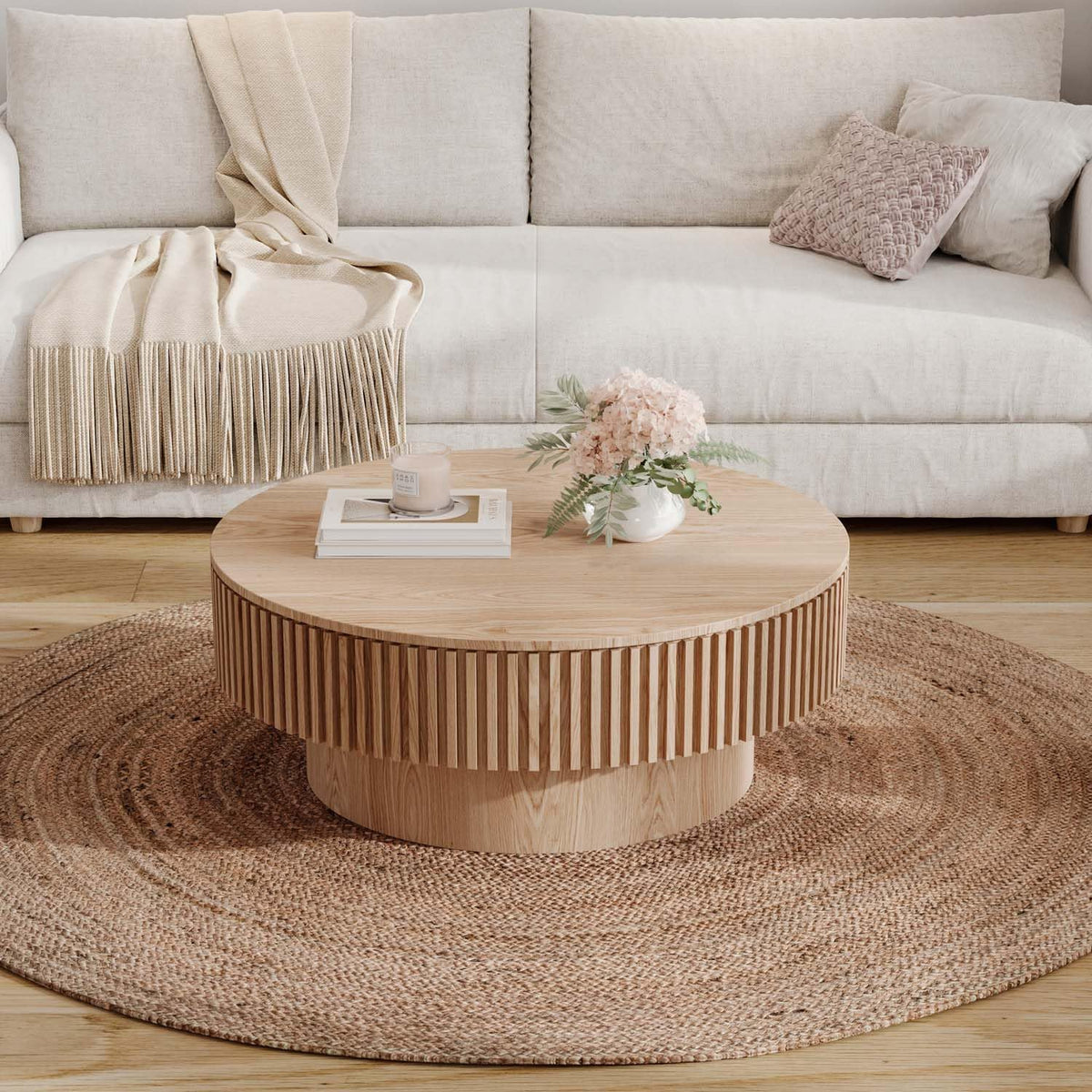 Round Coffee Table with Storage K677181