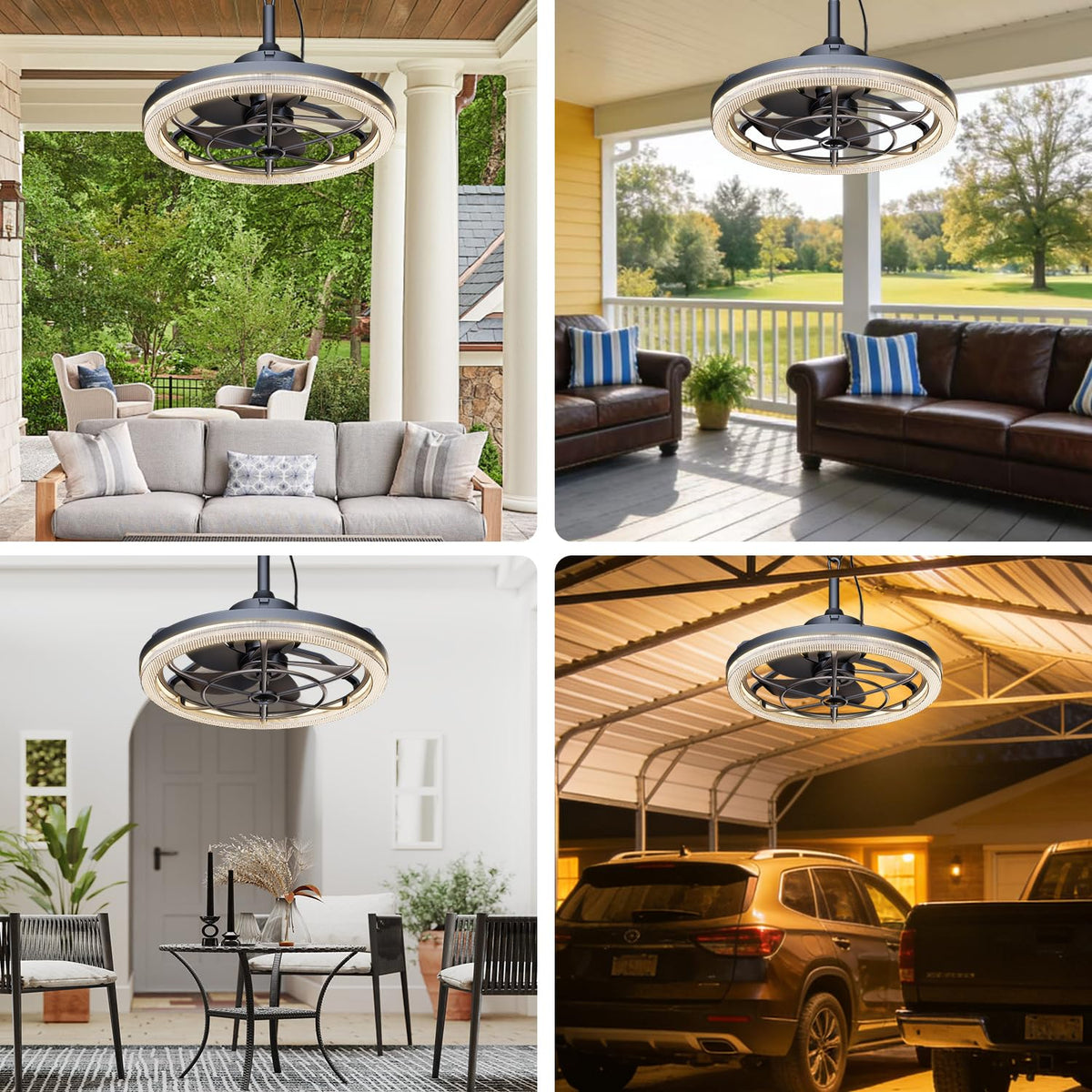 20" Outdoor Ceiling Fan with Light Q860