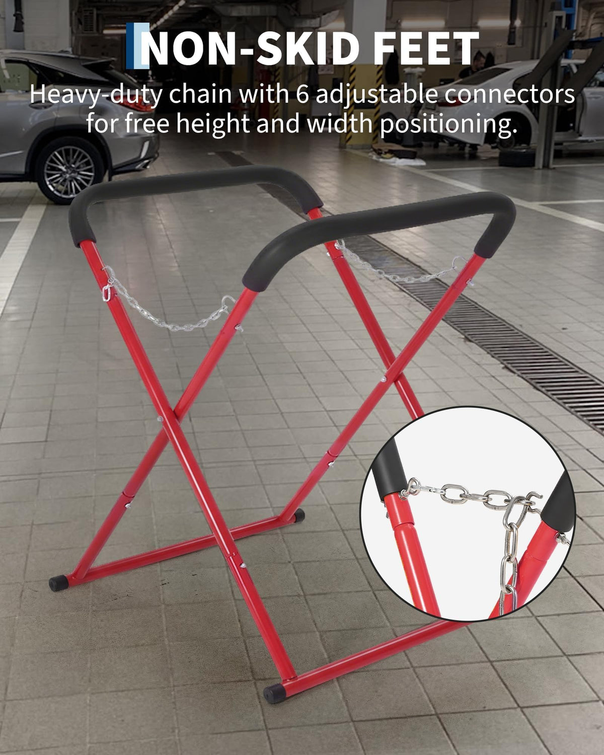 Folding Auto Body Work Stand 500 LBS Capacity Adjustable Height L4062