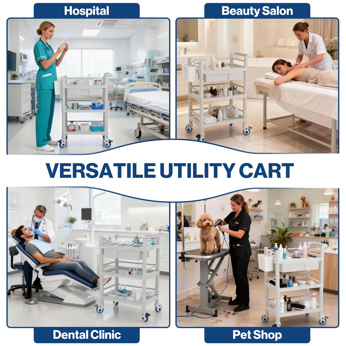 Medical Mobile Trolley Cart 3 Tier I8546