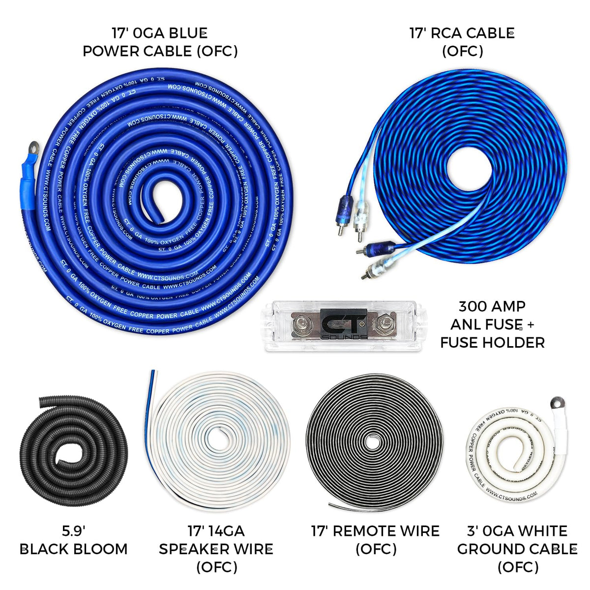 1/0 Gauge OFC Amp Wiring Install Kit P1021