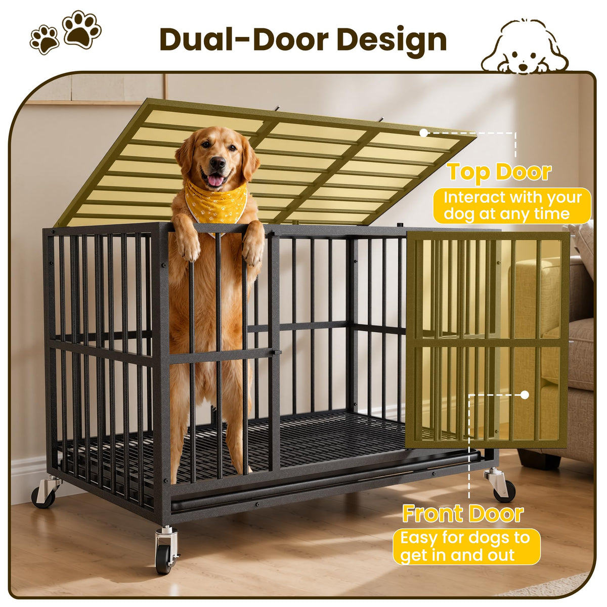 48 Inch Heavy Duty Black Dog Crate Z457069