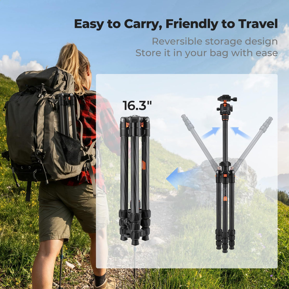 Carbon Fiber Camera Tripod with Ball Head W26547