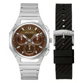Brown Dial Stainless Steel Chronograph Watch Set 41.5mm N5804