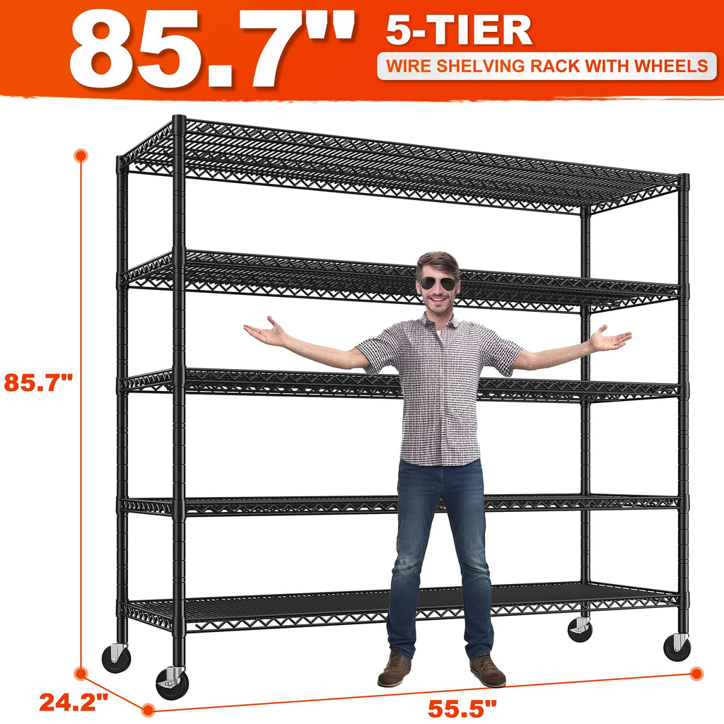 85.7" 5-Tier Adjustable Garage Shelving K5172