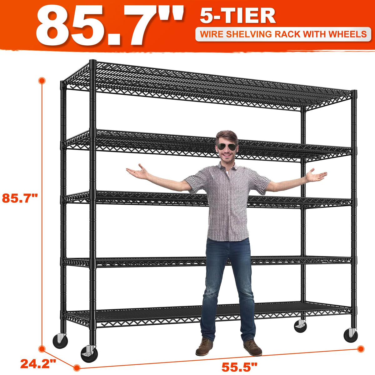 85.7" 5-Tier Adjustable Garage Shelving K5172