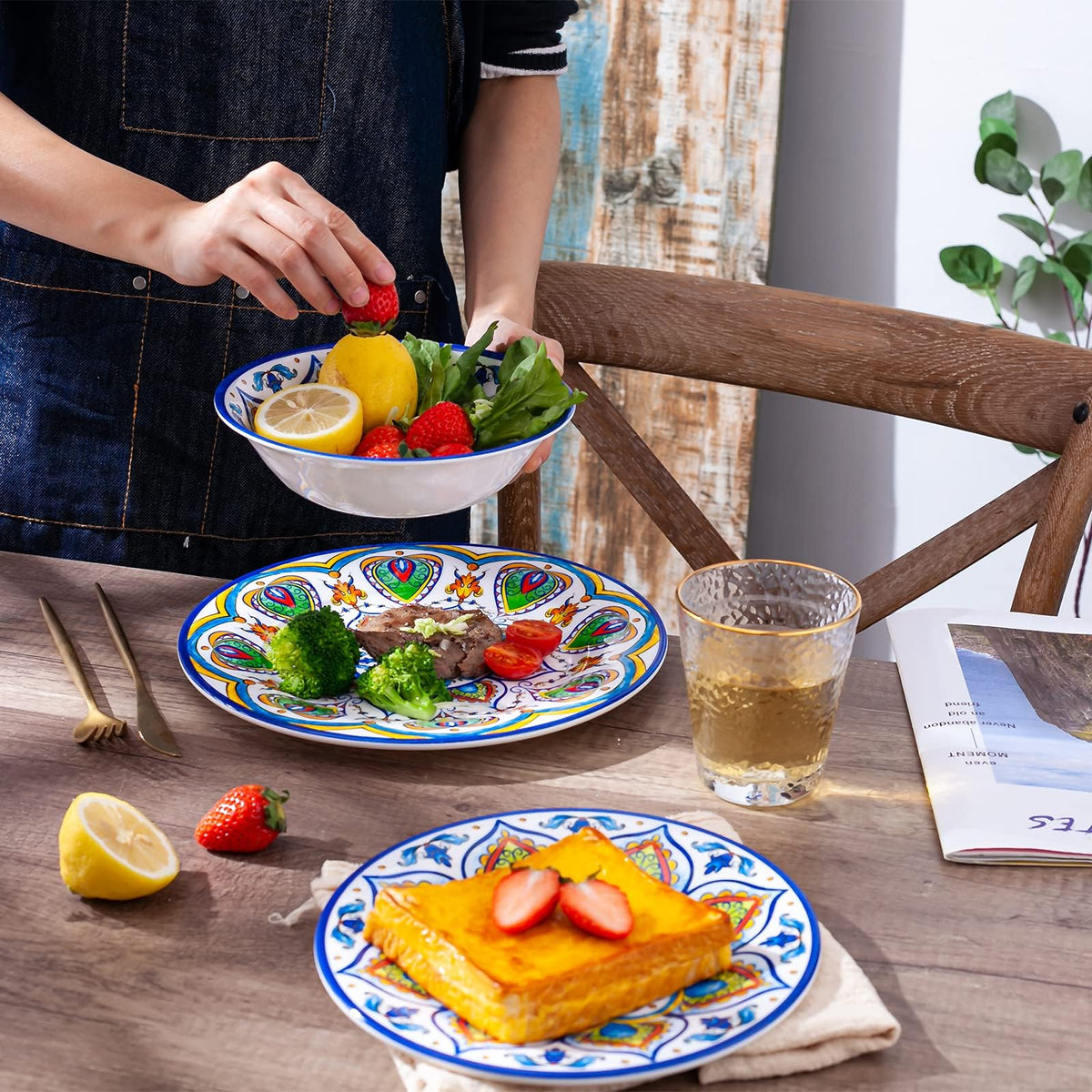 12 Pcs Melamine Dinnerware Set V32252