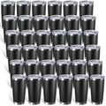 36 Pack Stainless Steel Tumblers with Lids, 20 oz, Black J584662