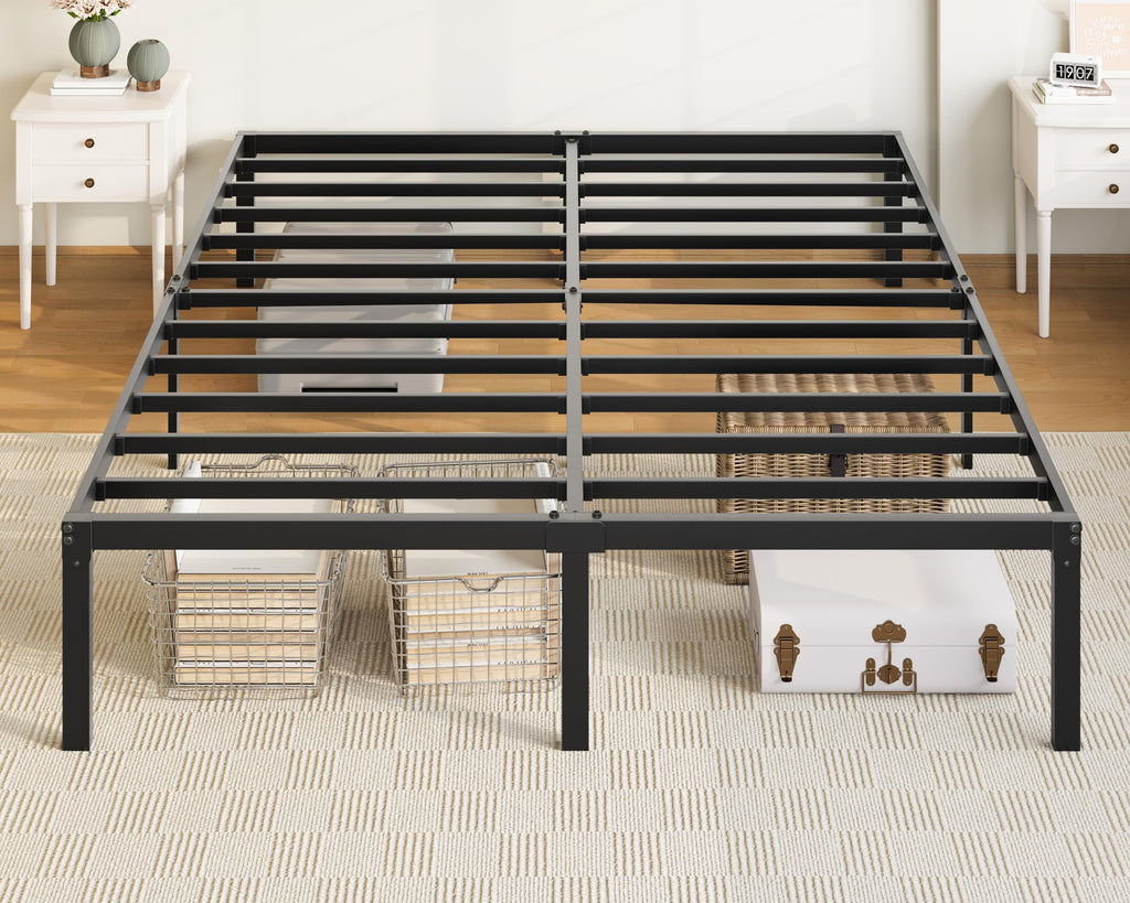 Queen 14 inch Metal Bed Frame with Storage Space B100631