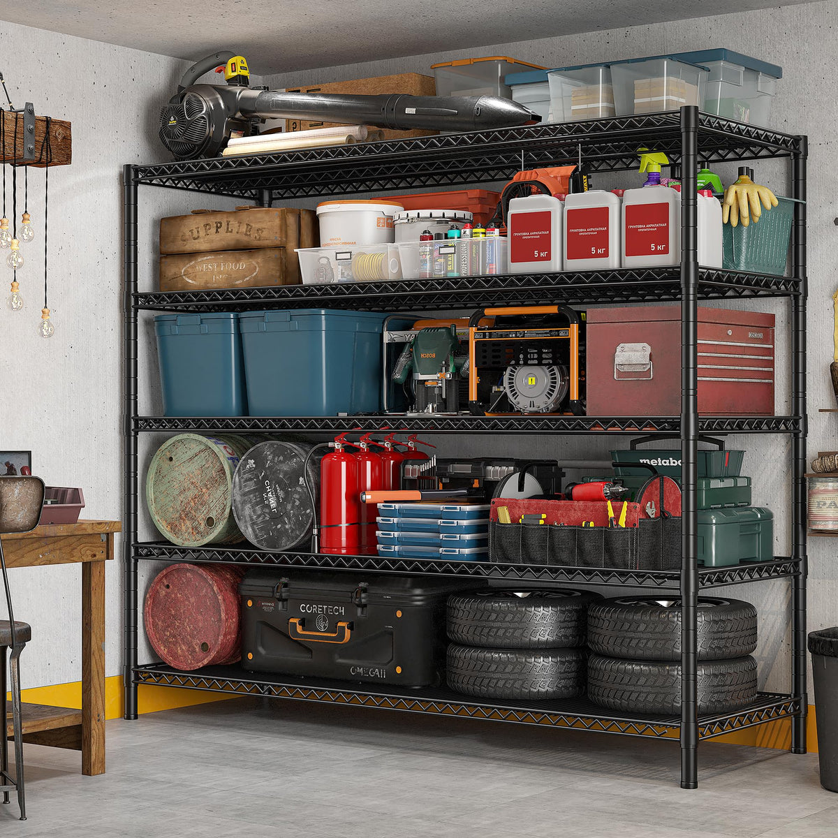 85.7" 5-Tier Adjustable Garage Shelving K5172
