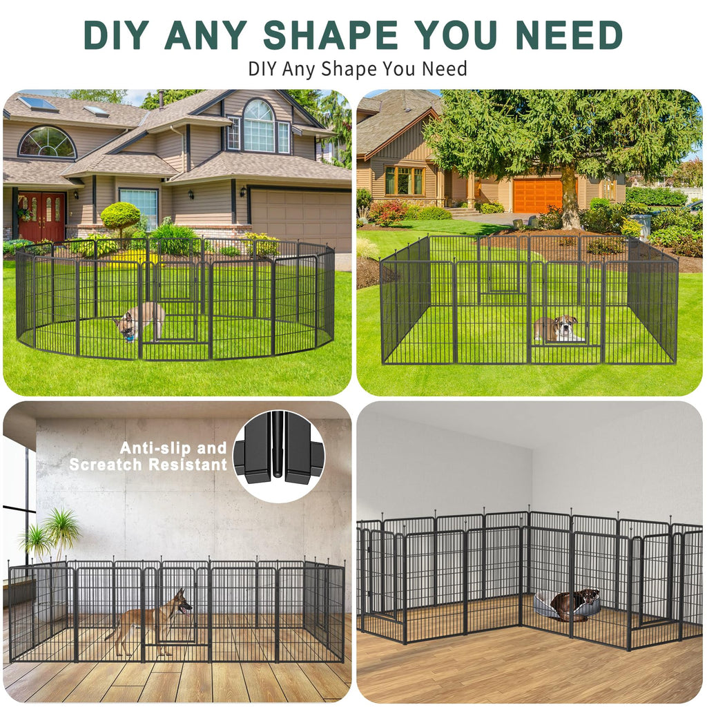 16 Panel 40" Height Dog Playpen with Doors C973