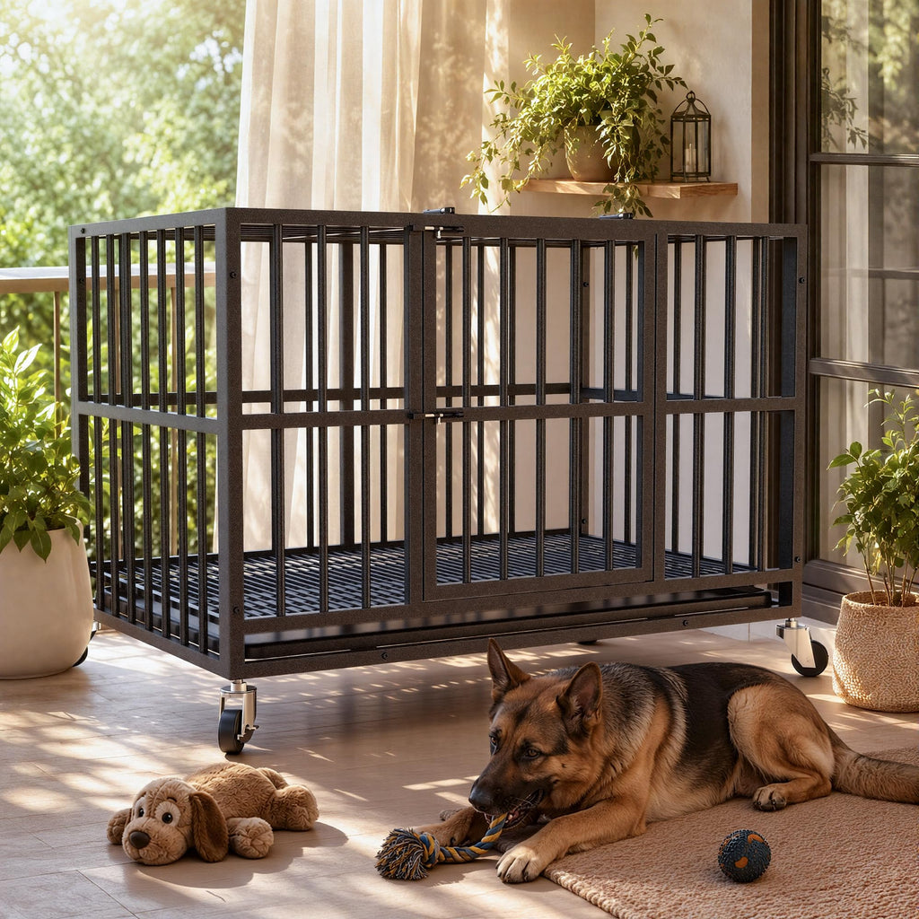 48 Inch Heavy Duty Black Dog Crate Z457069