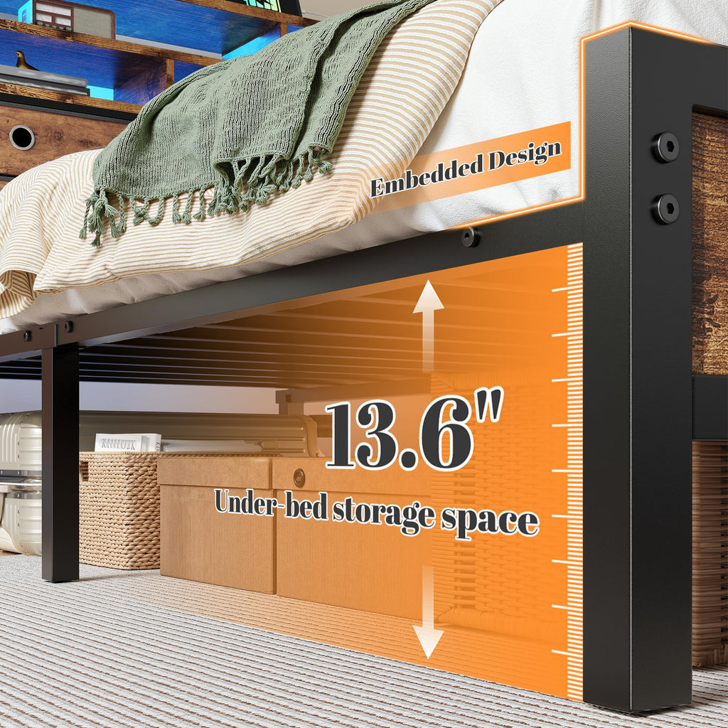 Queen Bed Frame with 4 Drawers W20804