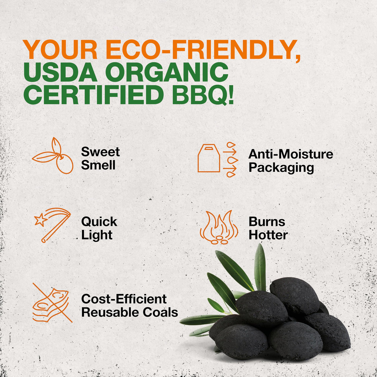 Organic BBQ Charcoal Briquettes 6.6 lb Bag R46519